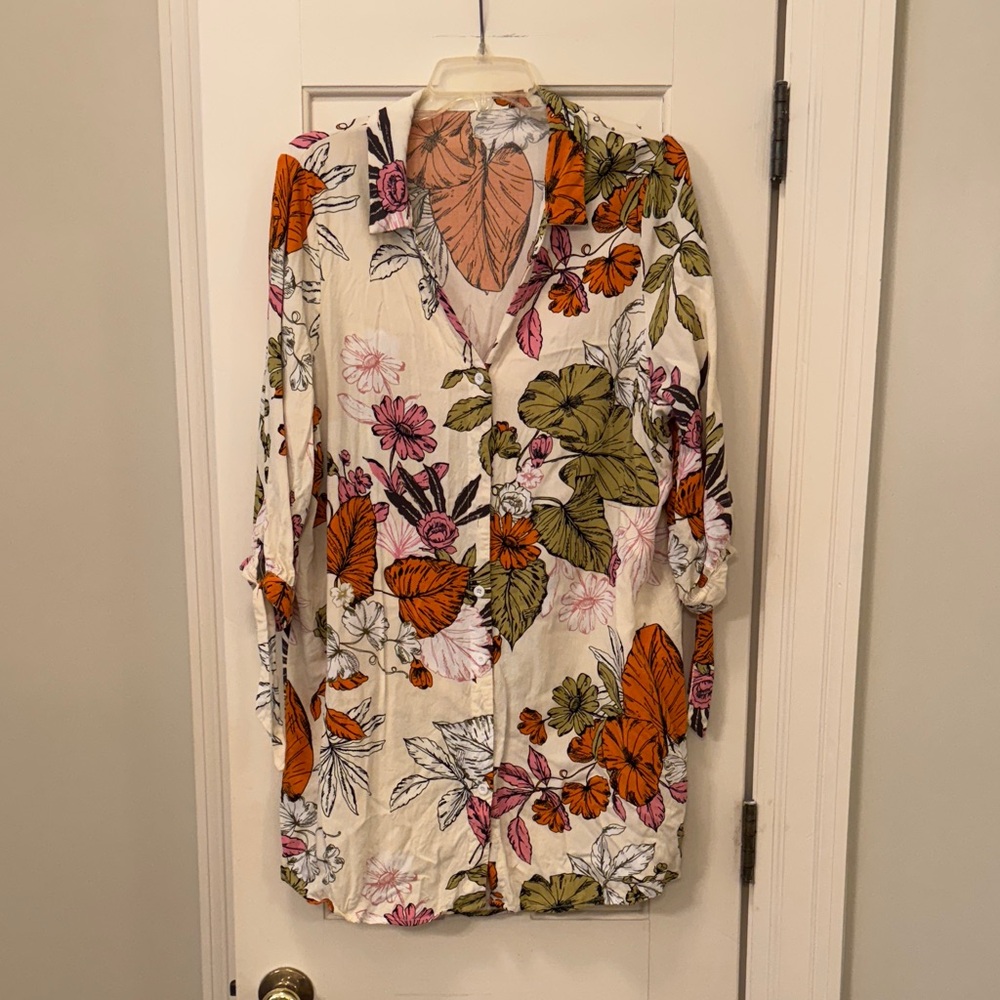 Floral Print Button-Up Dress